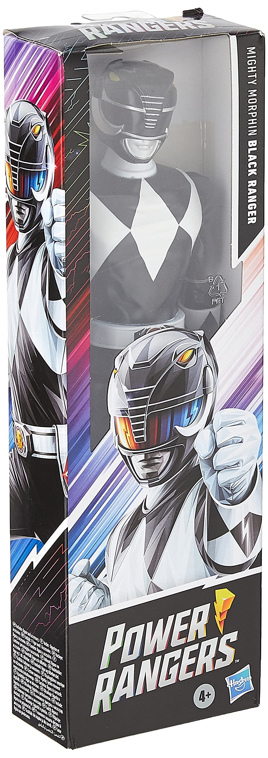 Mighty Morphin Black Ranger figure with Power Axe supports flexible display and play