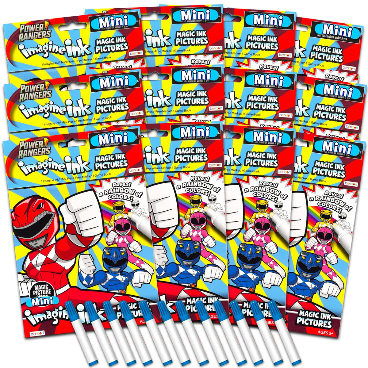 Power Rangers party favors pack ready for birthday loot bags.