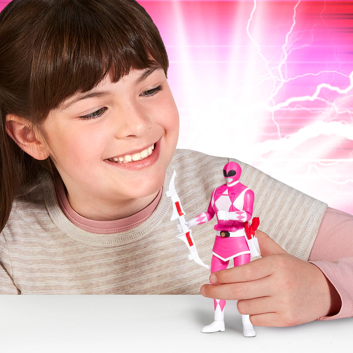 Power Rangers Pink Ranger Auto Morphin carded figure with packaging options for collectors.