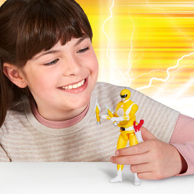 Power Rangers Re-Ignition Yellow Ranger closeup highlights color details and sculpt for collectors.