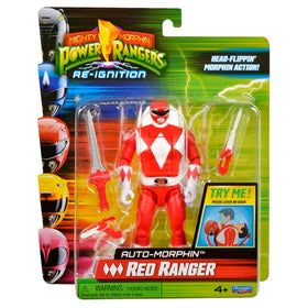 Power Rangers Red Ranger action figure close-up showing detailed sculpt and vibrant colors for display.