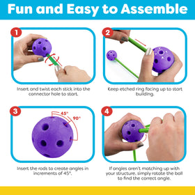 15.75-inch rods and 2.4-inch balls provide sturdy construction by Power Your Fun.