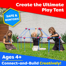 Play tent roof with light sheet showing indoor outdoor use by Power Your Fun Forts