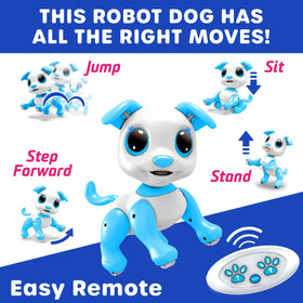 Power Your Fun Robo Pets blue dog in adventure mode exploring a room