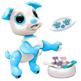 Power Your Fun Robo Pets blue remote dog in action for interactive playtime