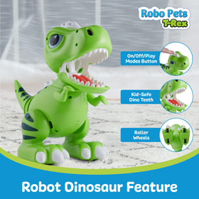 Two player mode with Robo Pets T Rex chomping during interactive play