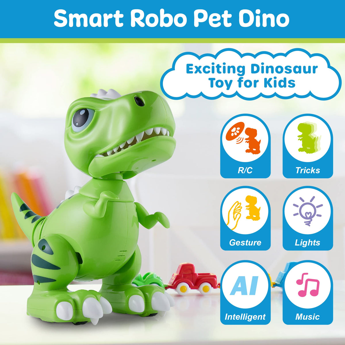 Robo Pets T Rex remote control for easy kid friendly operation