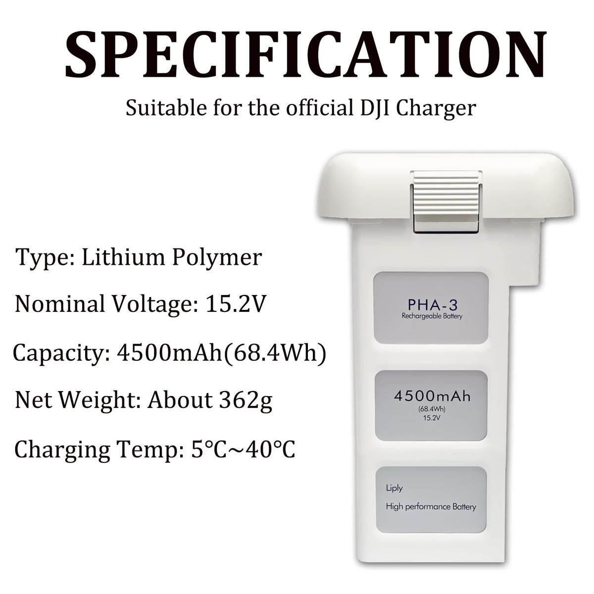 POWERION Phantom 3 battery charging with DJI charger compatibility.