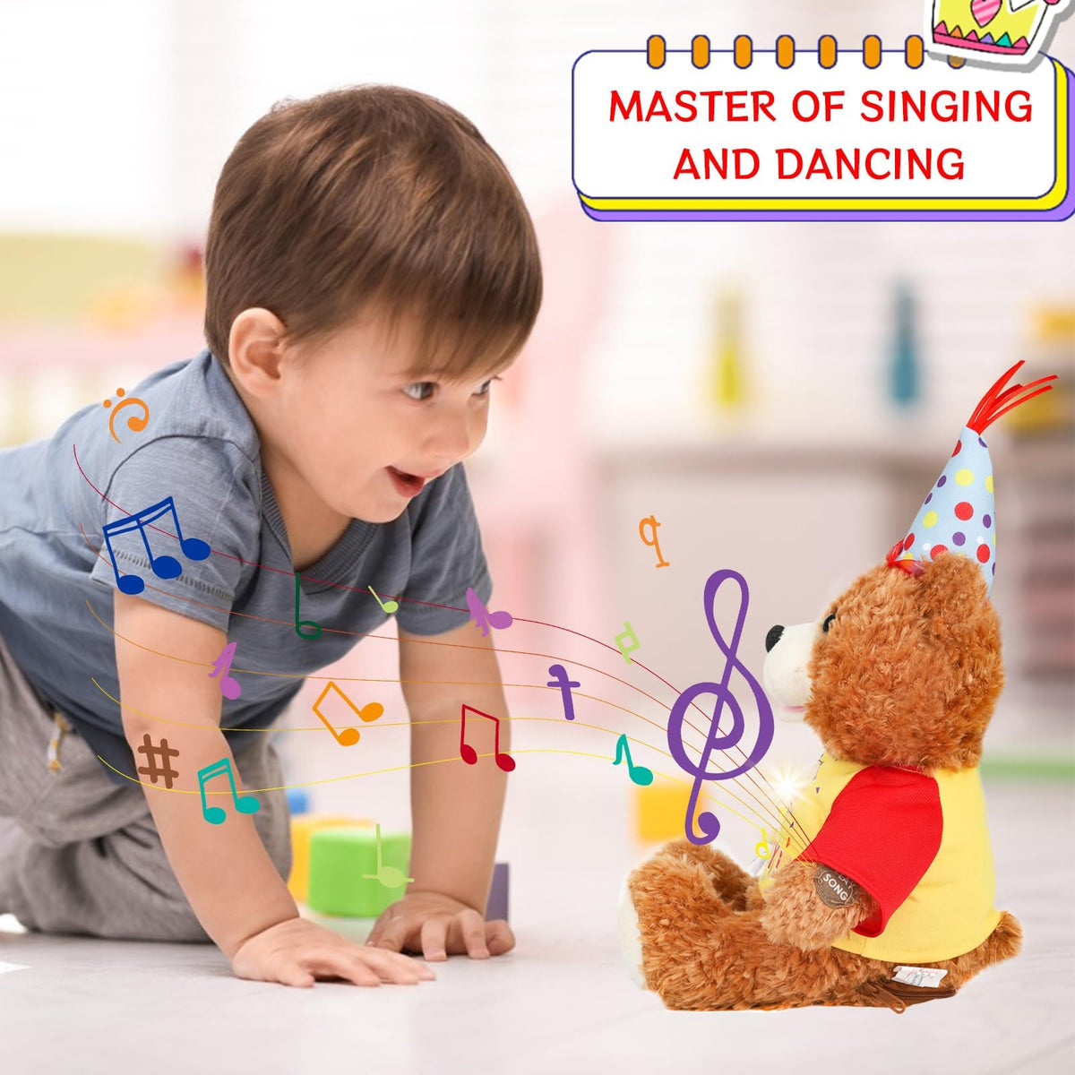 PowerPals bear with LED cake candles lighting the party