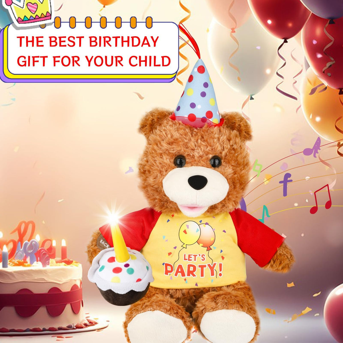 PowerPals bear mouth moves while singing for a lifelike performance