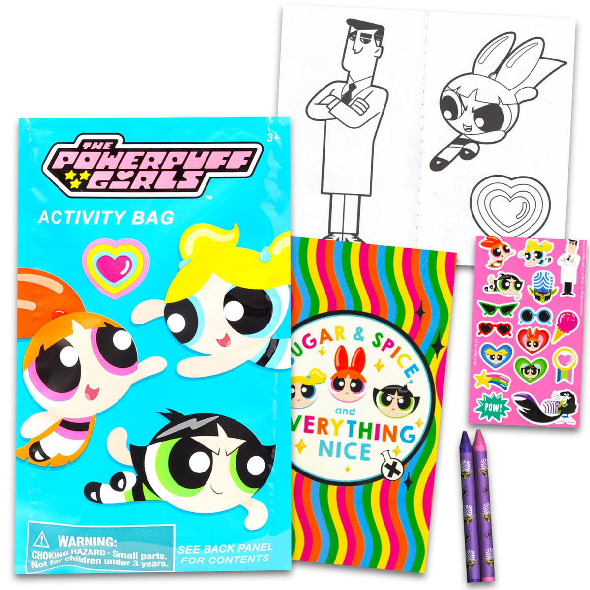 Powerpuff Girls mini coloring books included in each pack for kid activities