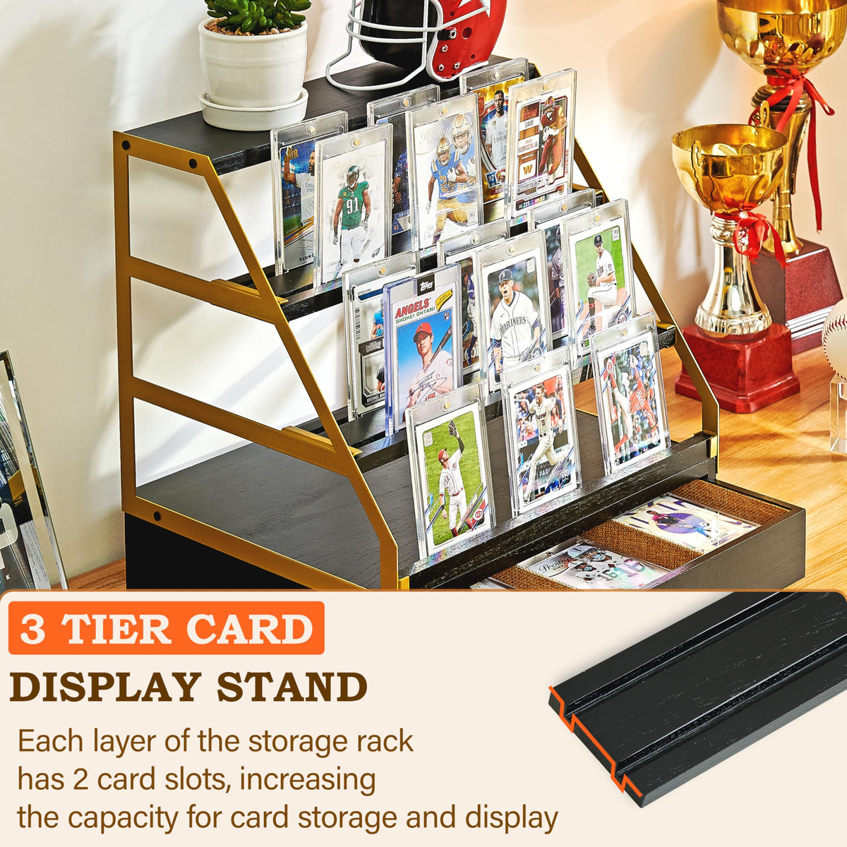 Poyilooo top-holder display for photos or trophies.