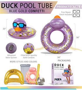 POZA gold confetti duck float shows festive water fun