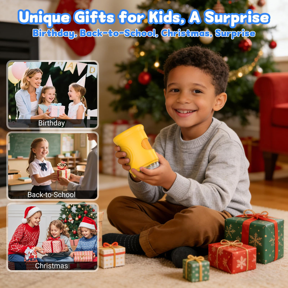 Pozifu 1000X handheld microscope captures photos and videos for school projects.