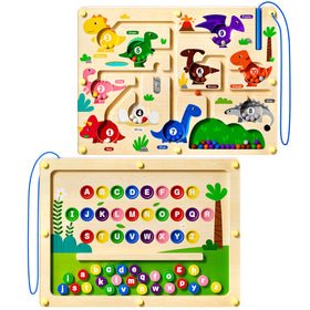 Ppotyo 2in1 magnetic color and number maze front view with engaging visuals and beads