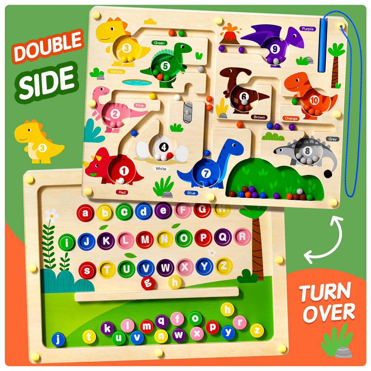 Ppotyo alphabet and dog car maze side view showcasing dual play areas