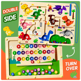 Ppotyo alphabet and dog car maze side view showcasing dual play areas