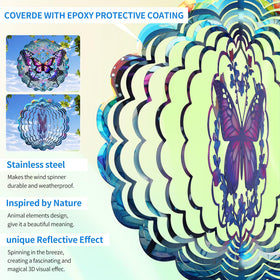 PPZHAVG 3D layered butterfly wind spinner for captivating 360° spins