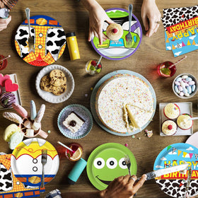 Practice Star cartoon birthday design closeup highlights vibrant print on safe paper.