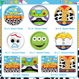 Practice Star cartoon birthday dessert plates 7-inch with cheerful characters for dessert time.