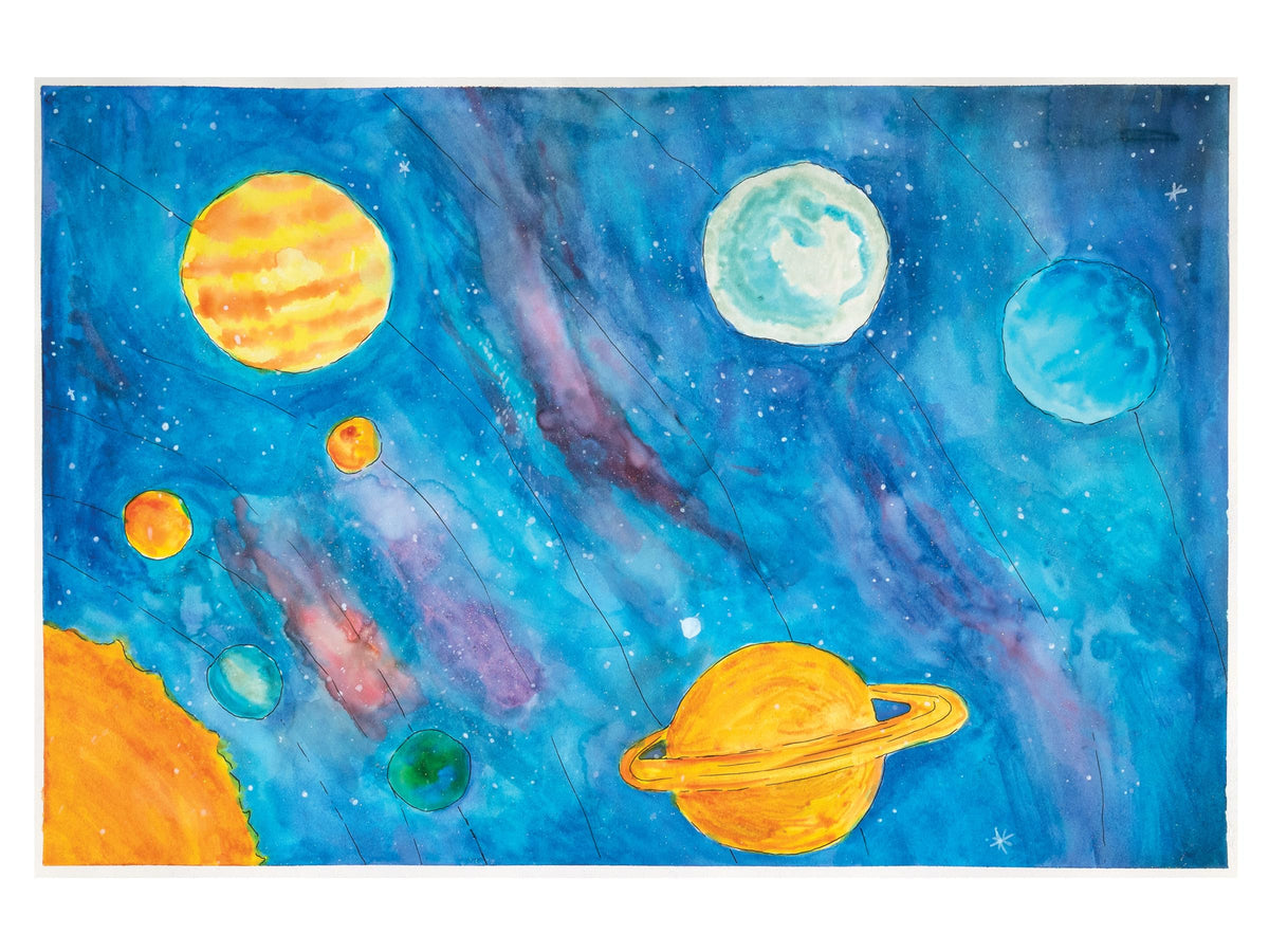 Prang sturdy white case protecting pigments and enabling portable painting.