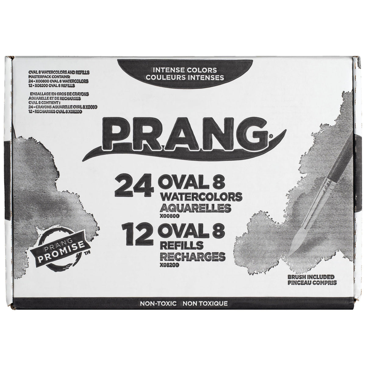 Prang watercolor set with brush included for immediate use.
