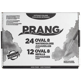 Prang watercolor set with brush included for immediate use.