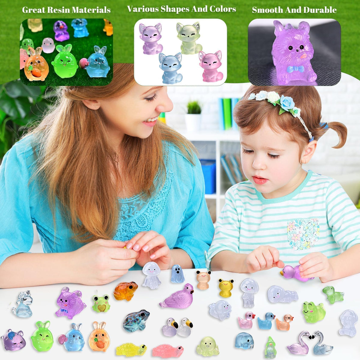 Prdingfy glow animal fairy garden figure brightening miniature landscapes at night