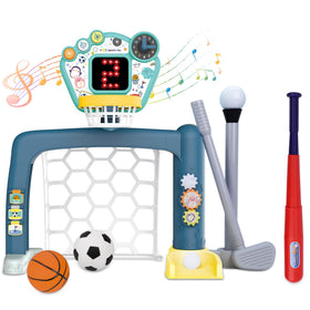 PRE-WORLD 4-in-1 hoop basketball focus for toddler active play.