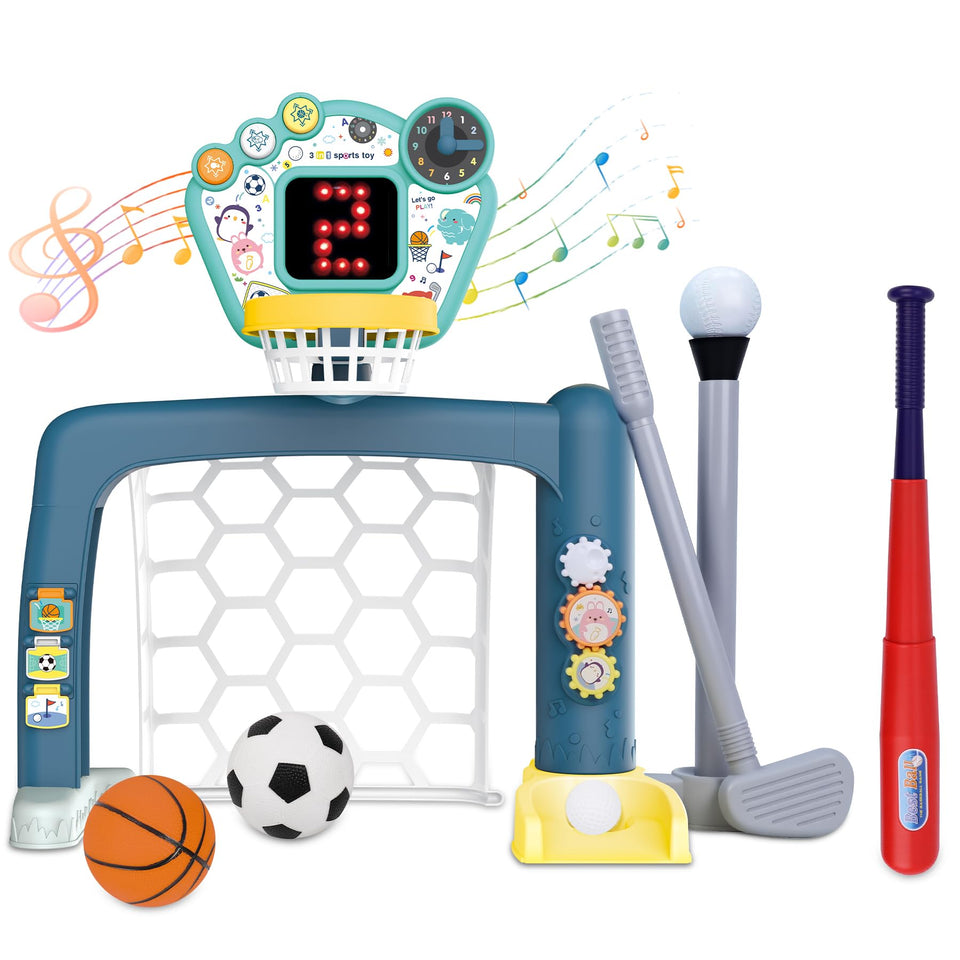 PRE-WORLD 4-in-1 hoop basketball focus for toddler active play.