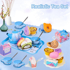 PRE-WORLD Tea Party Set desserts showcase delightful pretend baking moments.