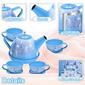 PRE-WORLD Tea Party Set tablecloth adds realistic party backdrop.