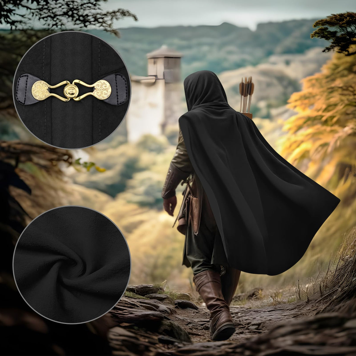 Soft imitation wool material from Prebene cloak for comfortable all-day wear.