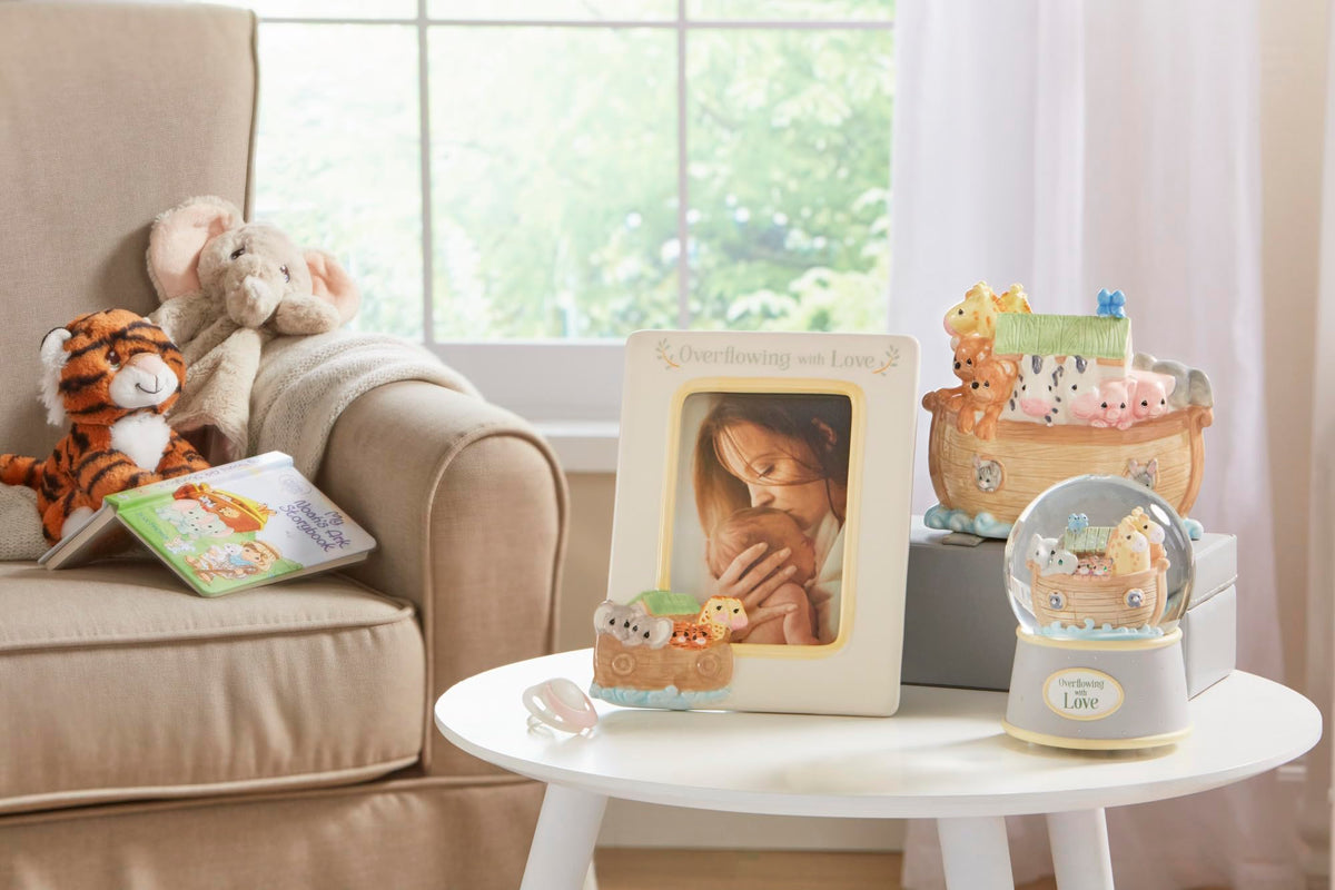Precious Moments Noah's Ark porcelain bank close-up colorful creatures