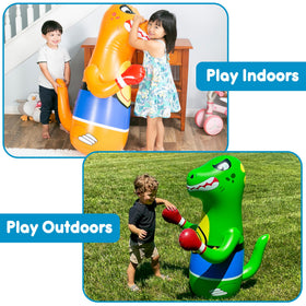 Preferred Toys dinosaur punching bag with reinforced seams for durability