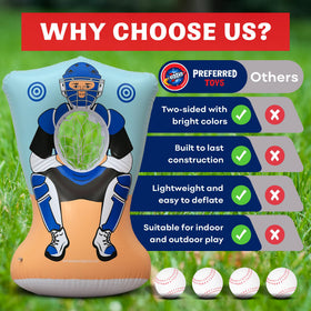 Preferred Toys double‑sided training game offers versatile pitching practice.