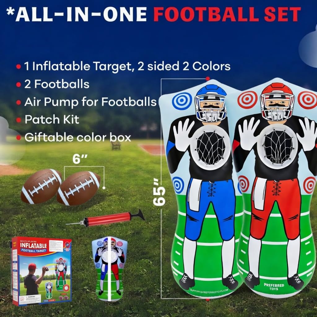 Preferred Toys durable PVC with reinforced seams for active family play.