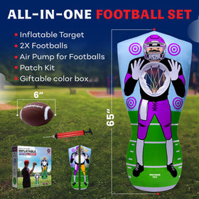 Preferred Toys football target net with double-sided design supports versatile scoring.