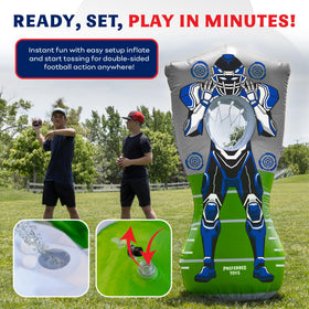 Preferred Toys mini footballs included for immediate practice sessions