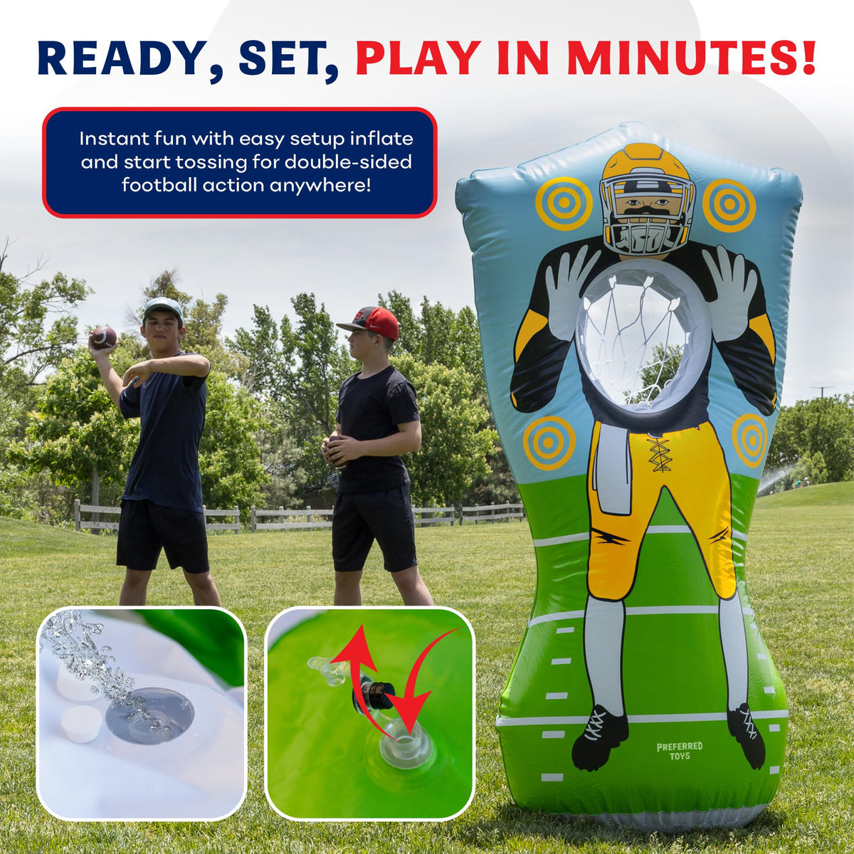 Preferred Toys patch kit helps quick on-site repairs and extended play.