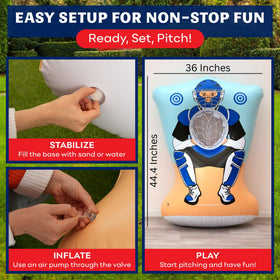 Preferred Toys four soft baseballs included for safe throwing sessions.