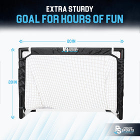 Premier Sports knee hockey set indoor play setup on a clean floor
