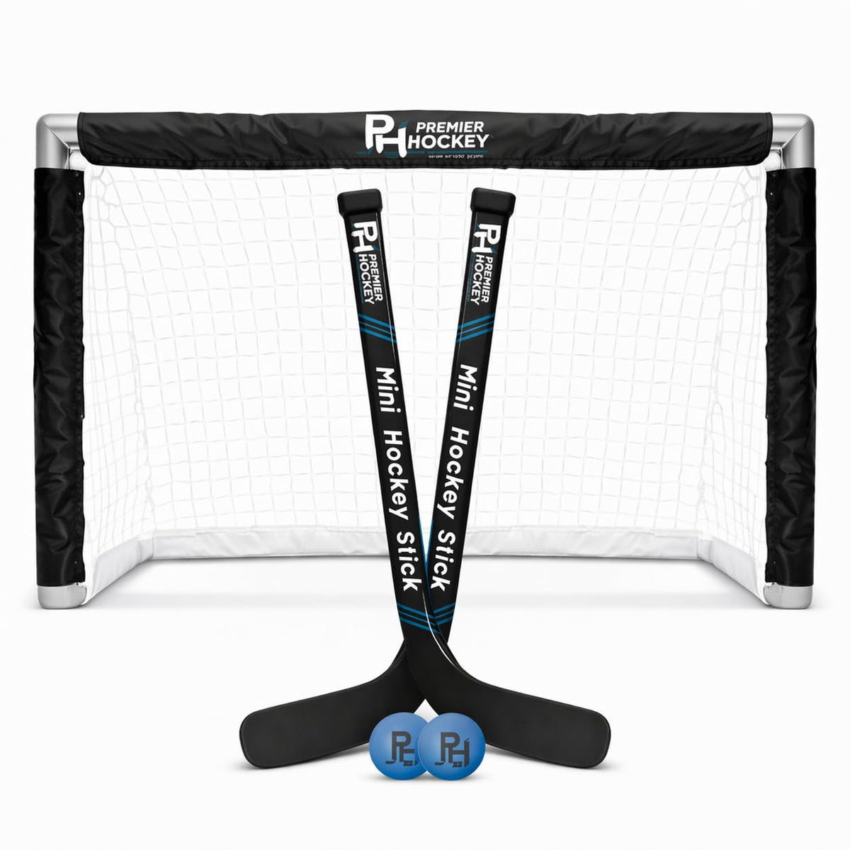 Premier Sports knee hockey set mini goal ready for indoor play and target practice