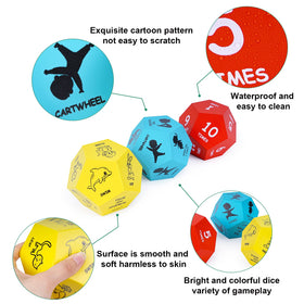 Premkid exercise-dice-colorful-movement-set supports indoor and outdoor play