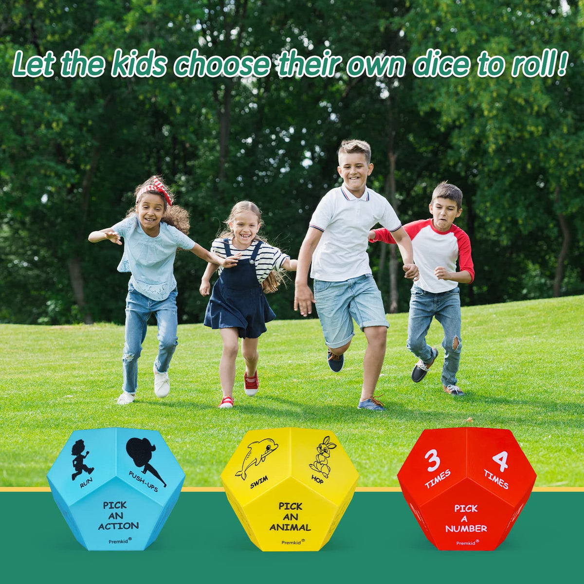Premkid exercise-dice-soft-foam-texture provides gentle touch for kids