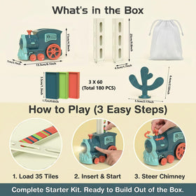 PREPHY Domino Train Toy family play scene emphasizes shared activity and patience.