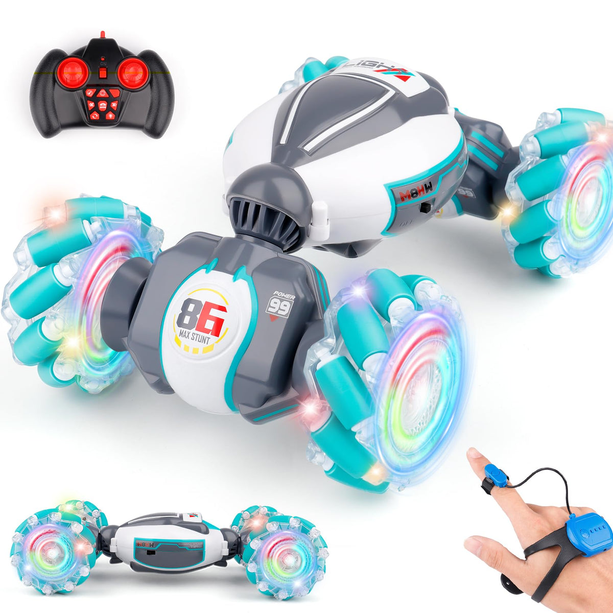 PREPOP Gesture Sensing RC Stunt Car drifts dynamically for thrilling play.