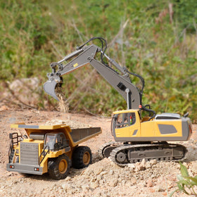 PREPOP RC construction vehicle with lights and sounds for engaging play sessions.