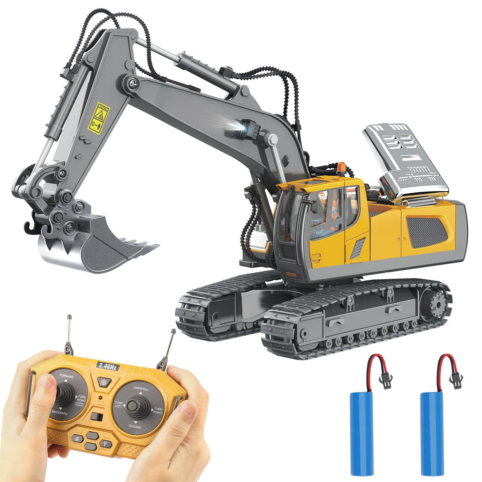 PREPOP remote control excavator with multi-channel joystick enables precise digging.
