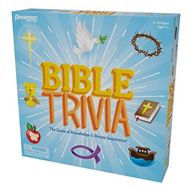 Pressman Bible Trivia family play area setup for interactive biblical storytelling